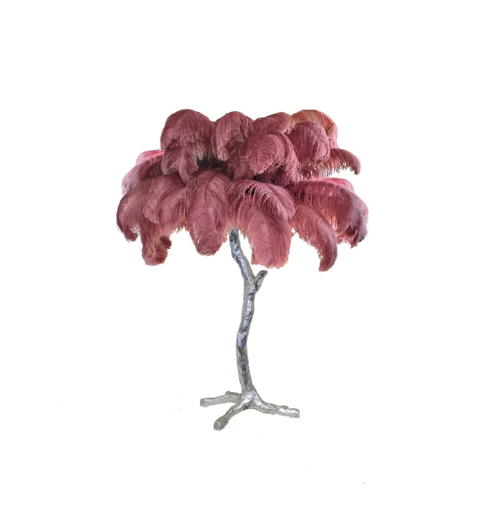 OSTRICH FEATHER TABLE LAMP