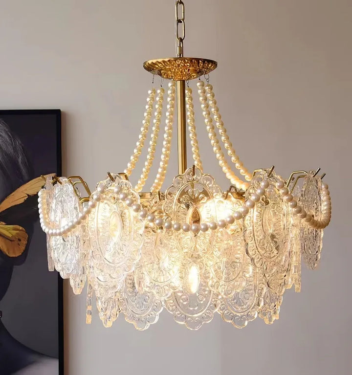 Pearls Glass Chandelier