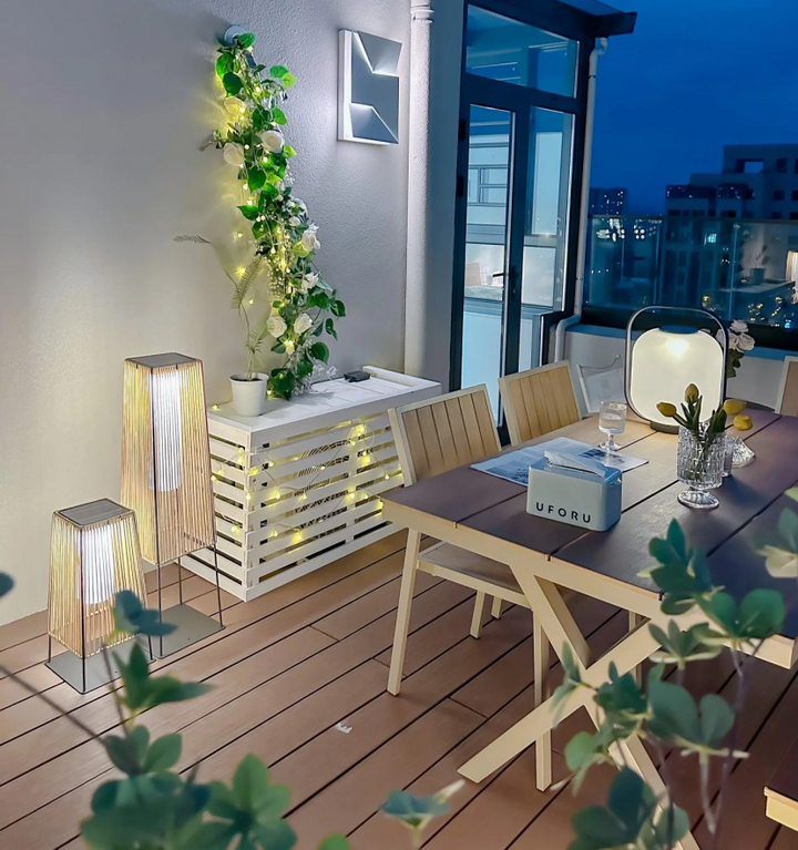 Plastic Rattan Outdoor Post Light