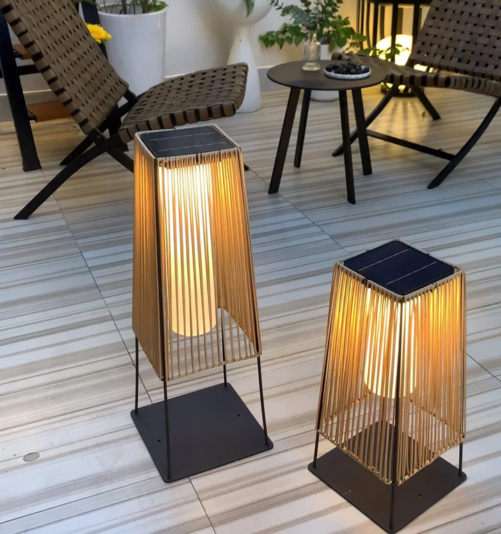 Plastic Rattan Outdoor Post Light