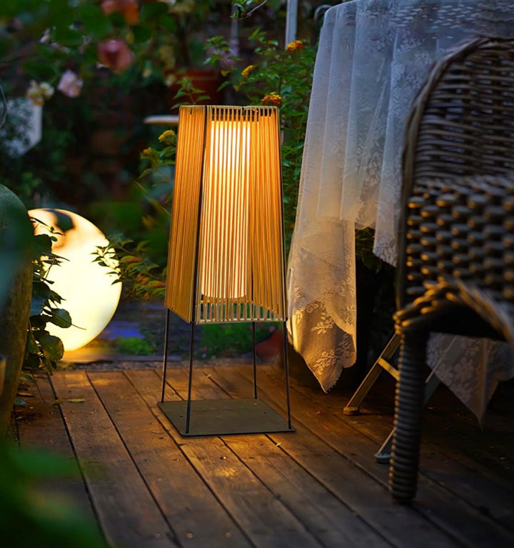 Plastic Rattan Outdoor Post Light