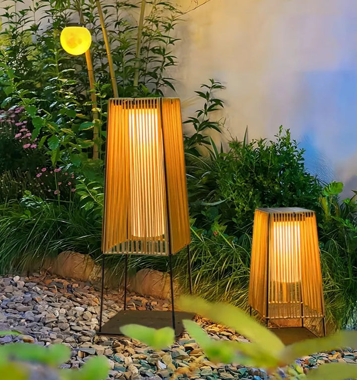 Plastic Rattan Outdoor Post Light