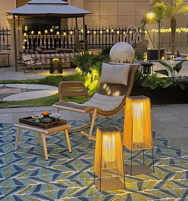 Plastic Rattan Outdoor Post Light