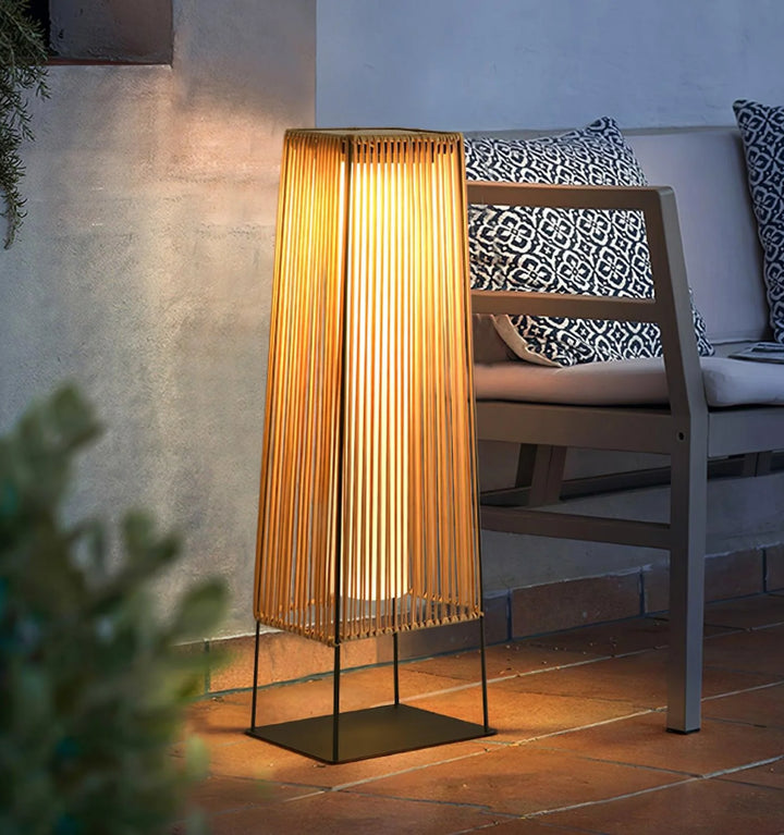 Plastic Rattan Outdoor Post Light