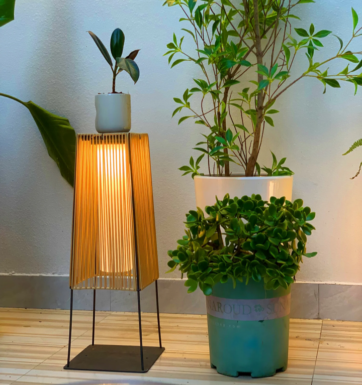 Plastic Rattan Outdoor Post Light