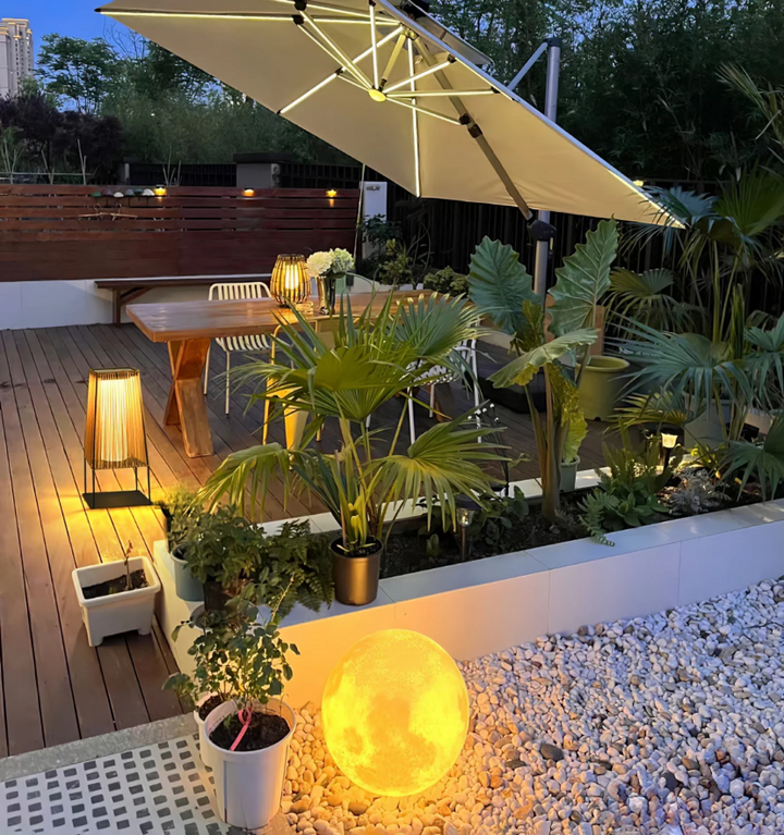 Plastic Rattan Outdoor Post Light