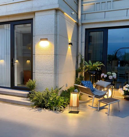 Plastic Rattan Outdoor Post Light