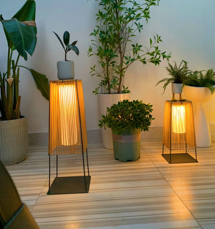 Plastic Rattan Outdoor Post Light