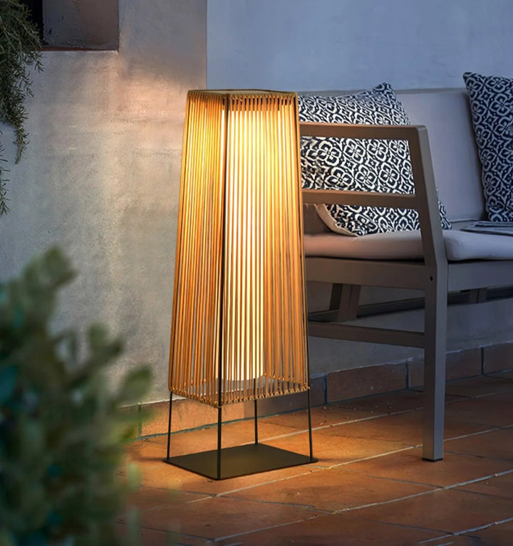 Plastic Rattan Outdoor Post Light