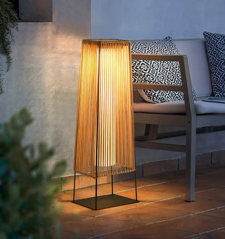 Plastic Rattan Outdoor Post Light