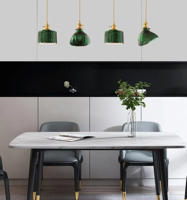 ROSALIE GREEN GLASS PENDANT LIGHT