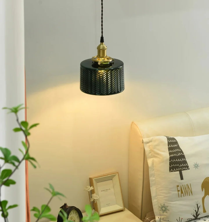 ROSALIE GREEN GLASS PENDANT LIGHT