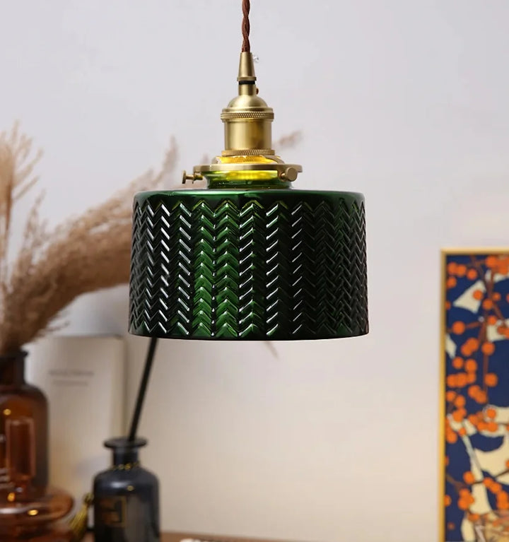 ROSALIE GREEN GLASS PENDANT LIGHT