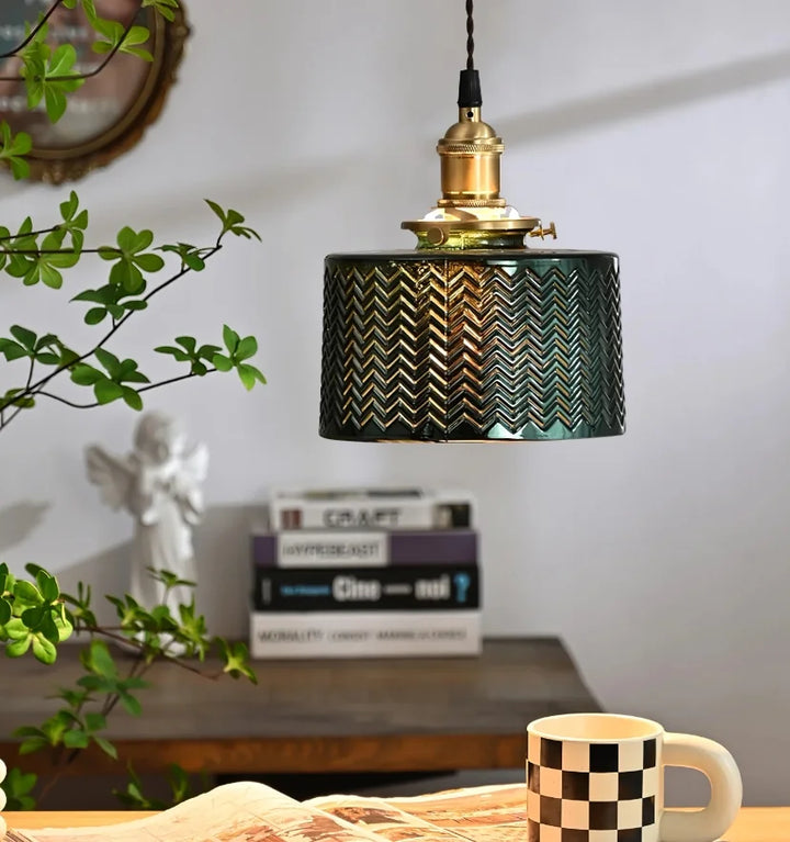 ROSALIE GREEN GLASS PENDANT LIGHT