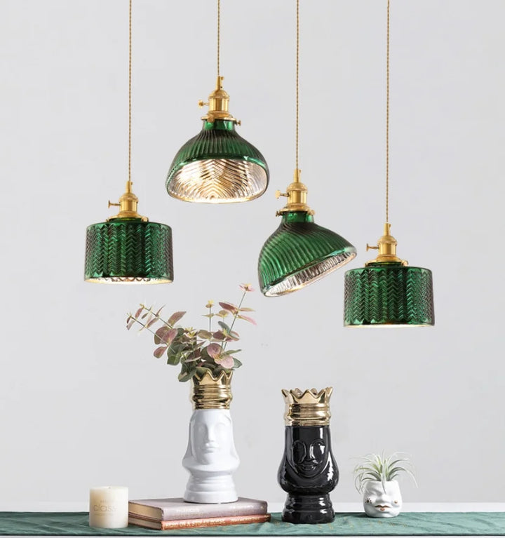 ROSALIE GREEN GLASS PENDANT LIGHT