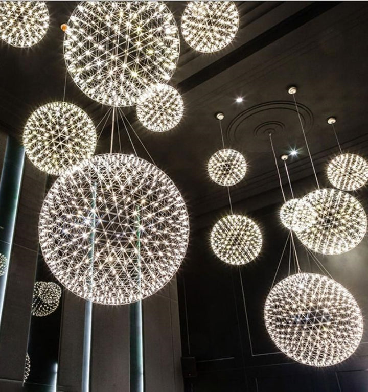 Silver Spark Ball Chandelier