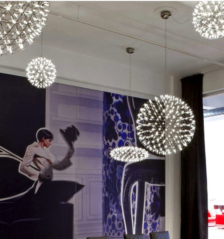 Silver Spark Ball Chandelier