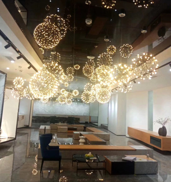 Silver Spark Ball Chandelier