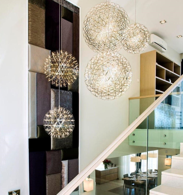 Silver Spark Ball Chandelier