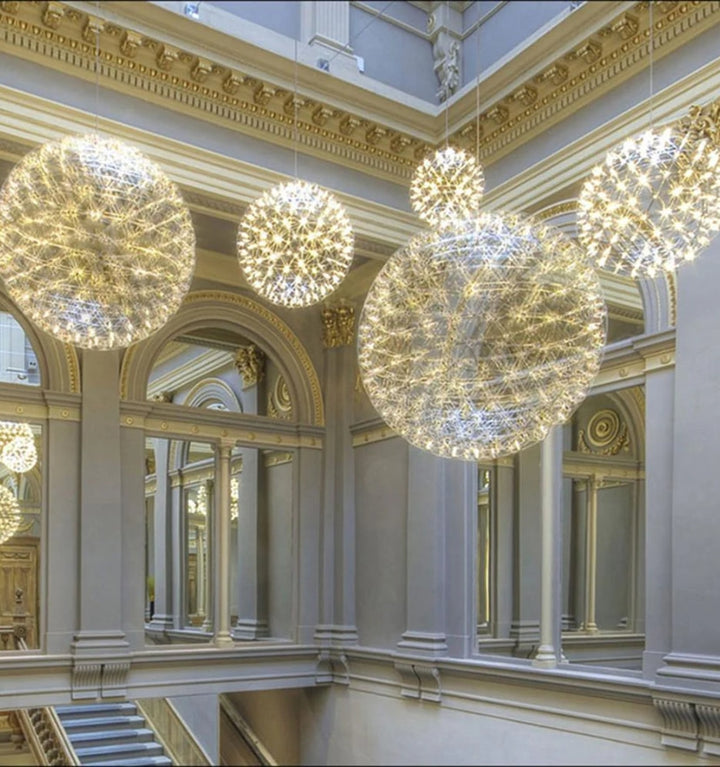 Silver Spark Ball Chandelier