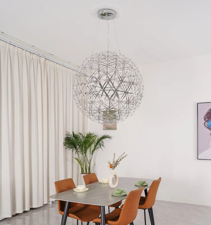 Silver Spark Ball Chandelier