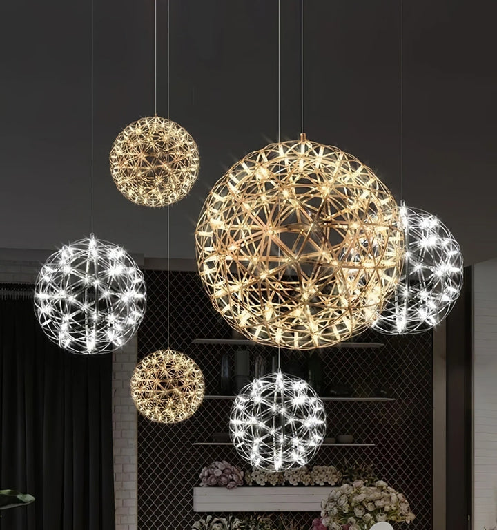 Silver Spark Ball Chandelier