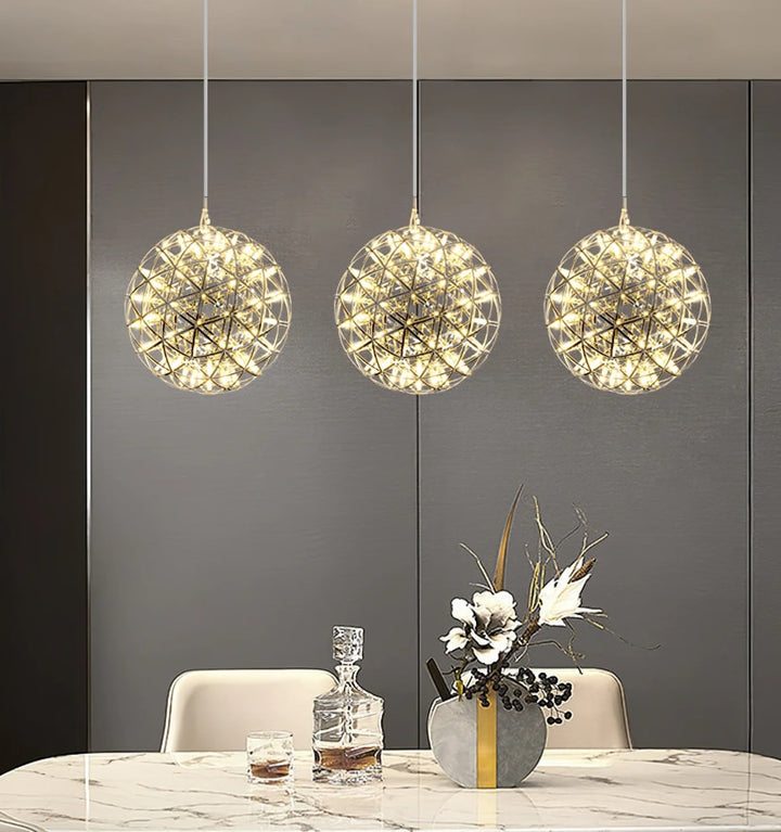 Silver Spark Ball Chandelier