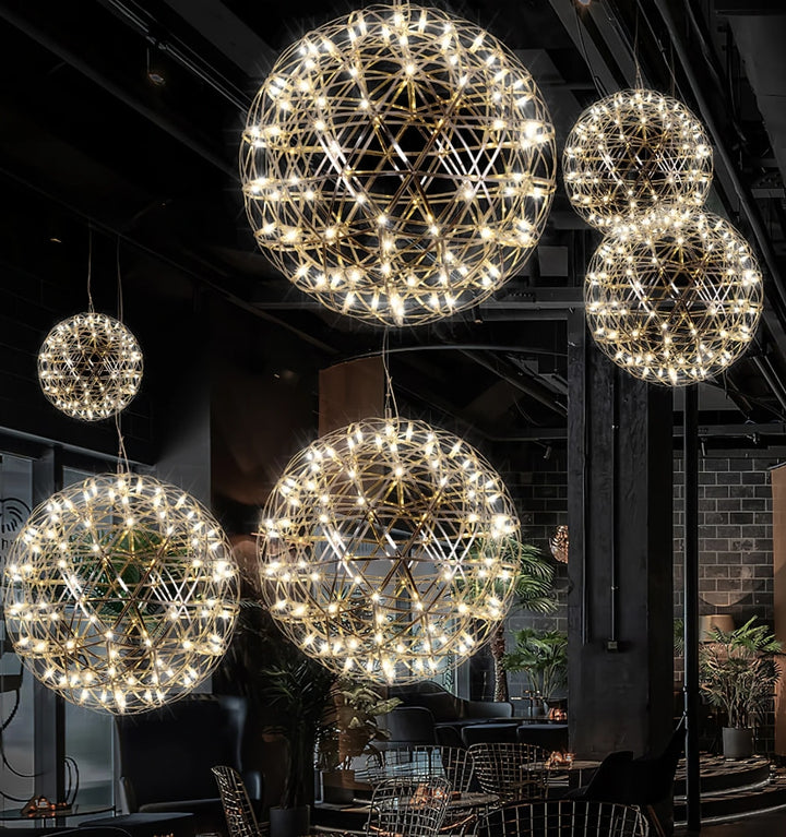 Silver Spark Ball Chandelier