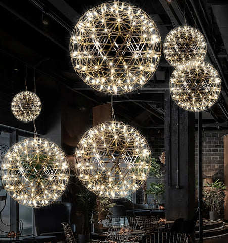 Silver Spark Ball Chandelier