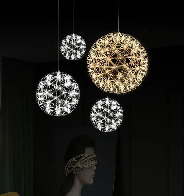 Silver Spark Ball Chandelier