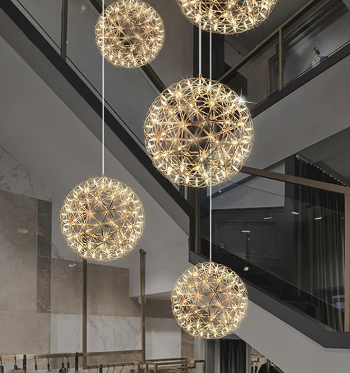 Silver Spark Ball Chandelier