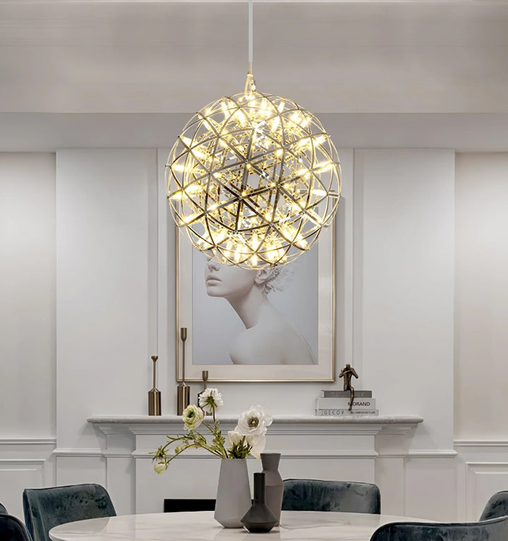 Silver Spark Ball Chandelier