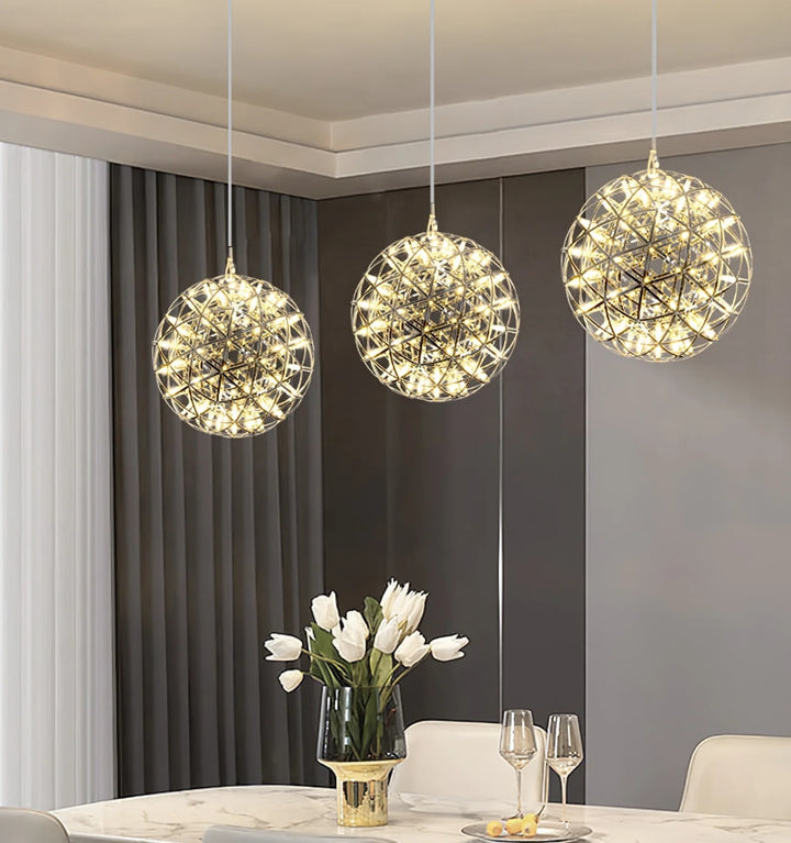 Silver Spark Ball Chandelier