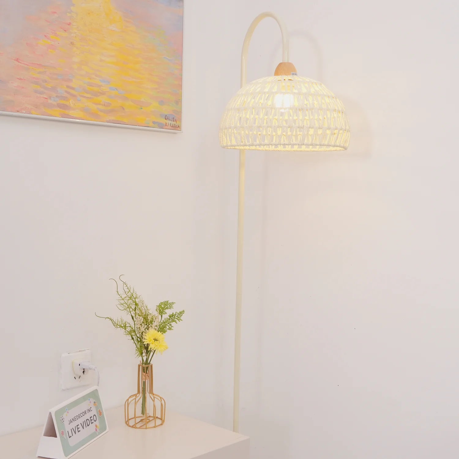 Rattan Arch Floor Lamp