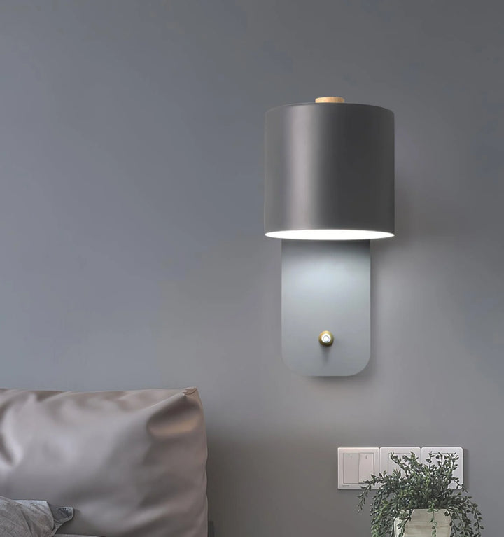 Rotatable Cylinder Plug-in Wall Lamp