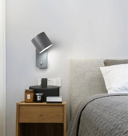 Rotatable Cylinder Plug-in Wall Lamp