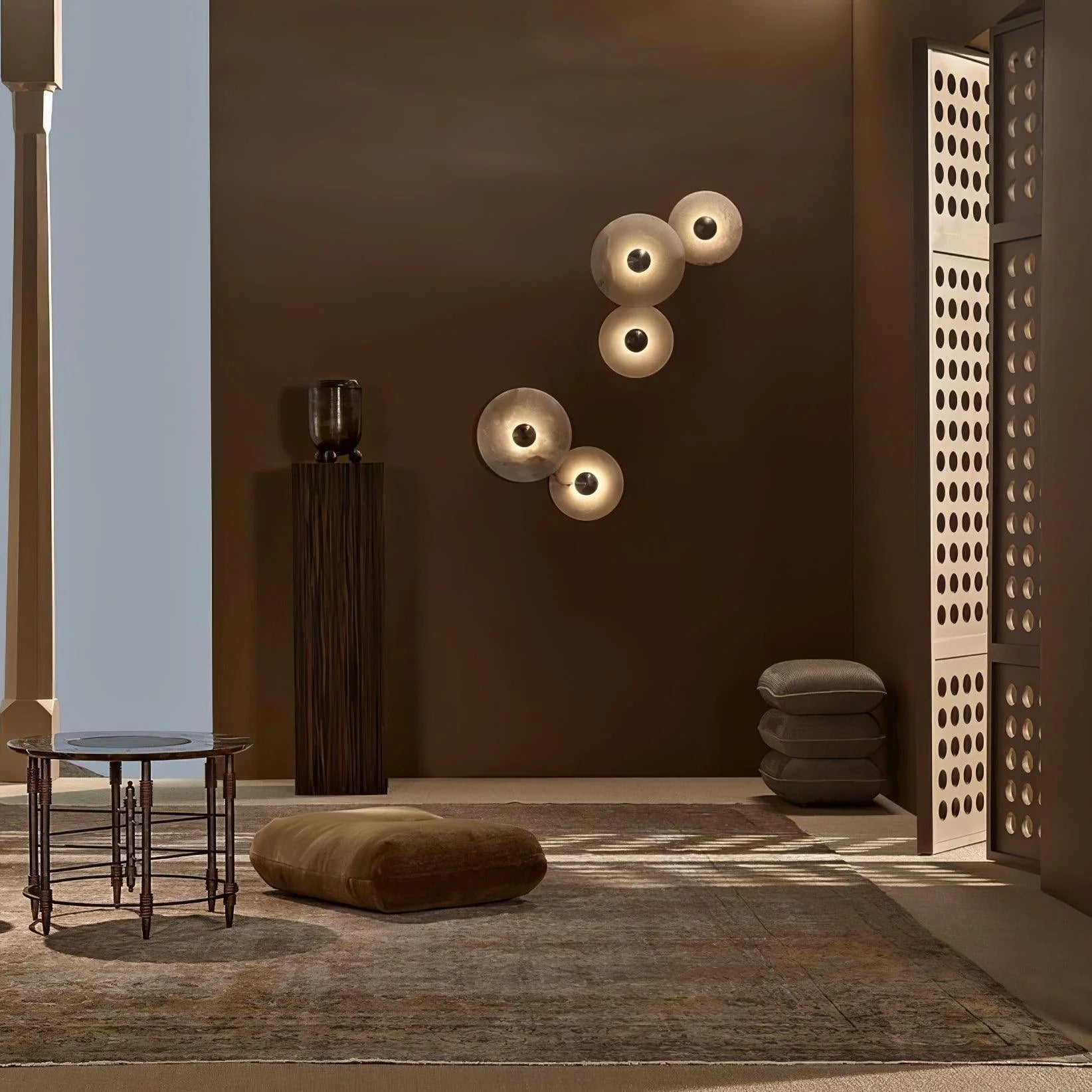 Round Alabaster Combination Wall Lamp - Yiarolight