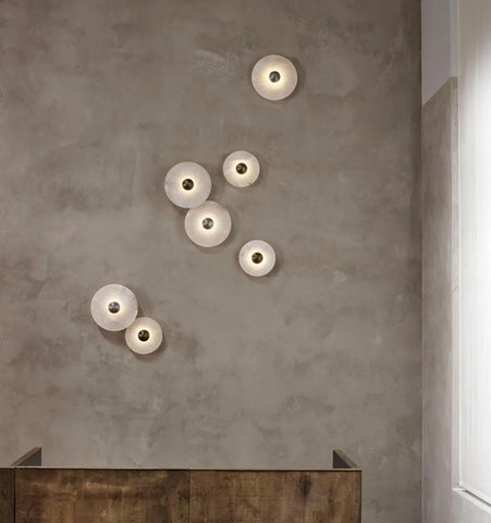 Round Alabaster Combination Wall Lamp - Yiarolight