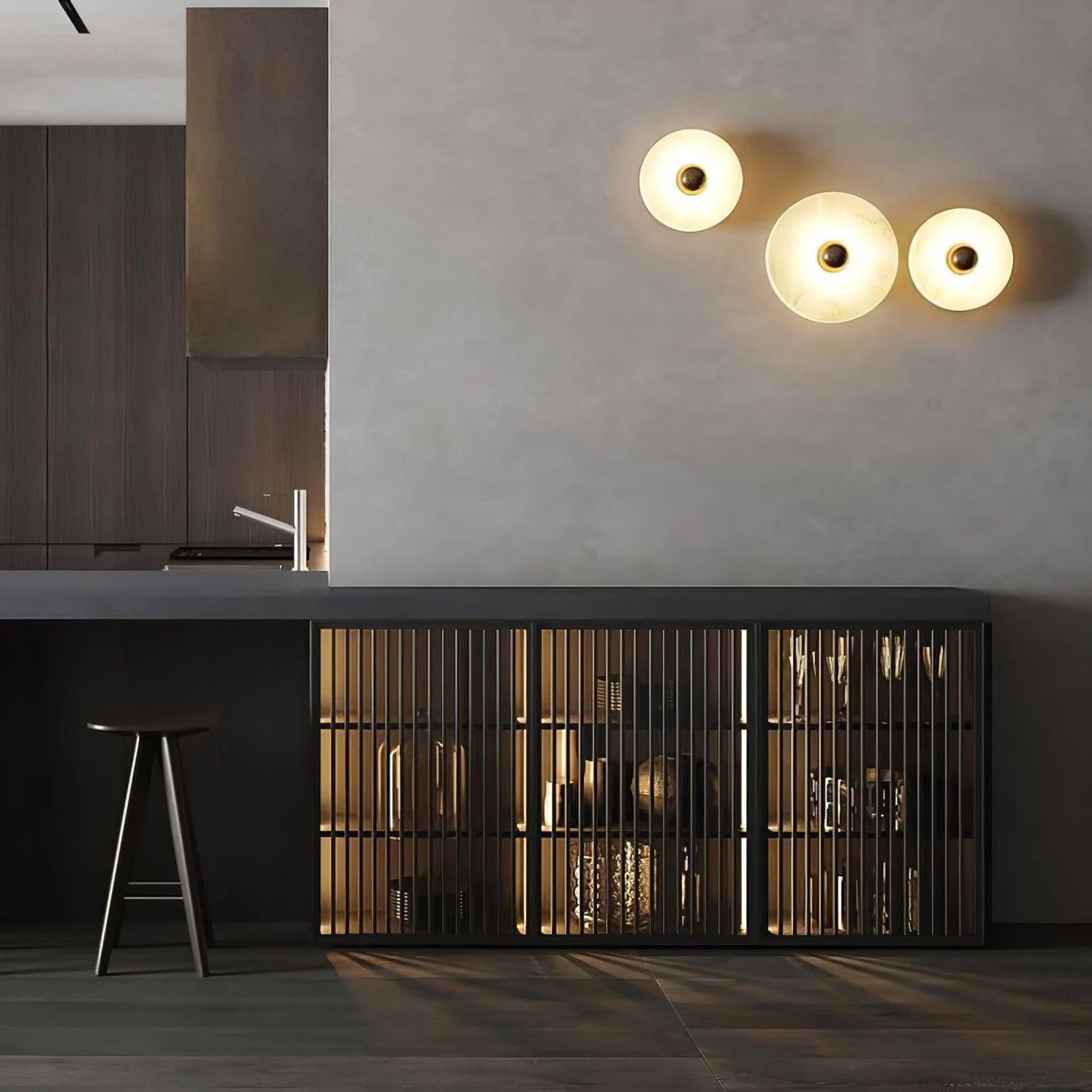 Round Alabaster Combination Wall Lamp - Yiarolight