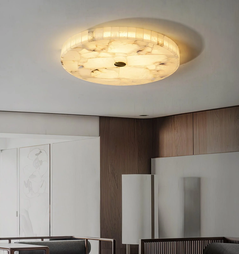 Round Alabaster Ceiling Lamp