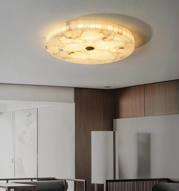 Round Alabaster Ceiling Lamp