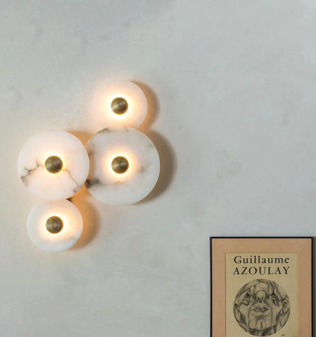 ROUND ALABASTER WALL LAMP