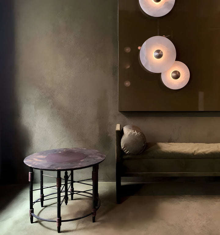 ROUND ALABASTER WALL LAMP