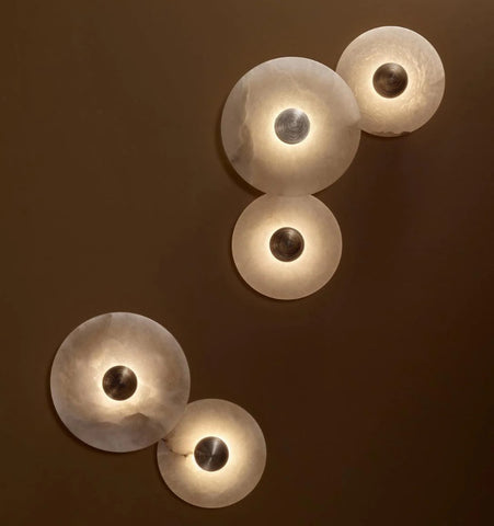 ROUND ALABASTER WALL LAMP