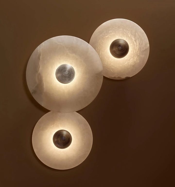 ROUND ALABASTER WALL LAMP