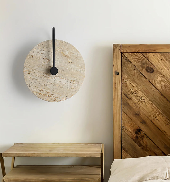 Round Travertine Wall Lamp