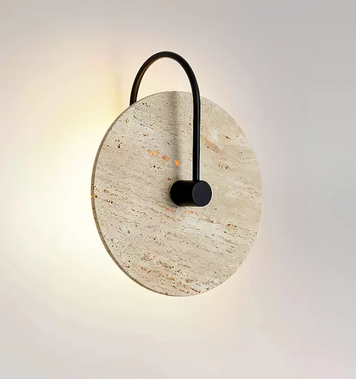 Round Travertine Wall Lamp