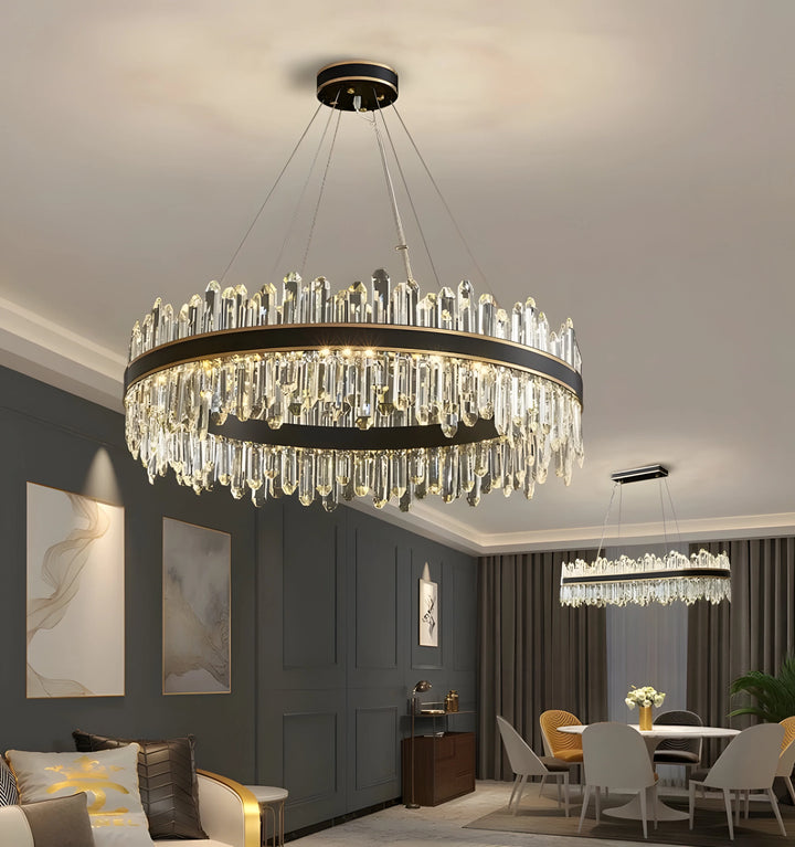 ROYAL BLACK GOLD RING CHANDELIER