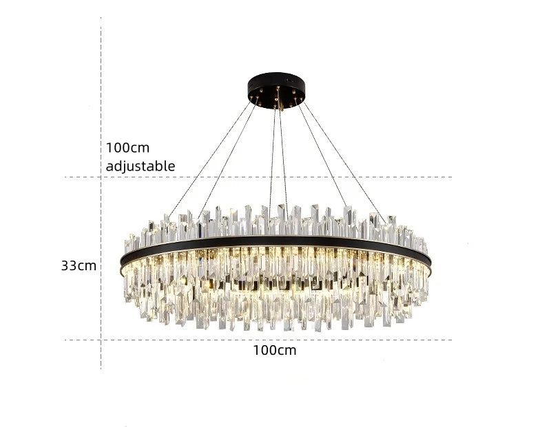 Royal Black Gold Ring Chandelier