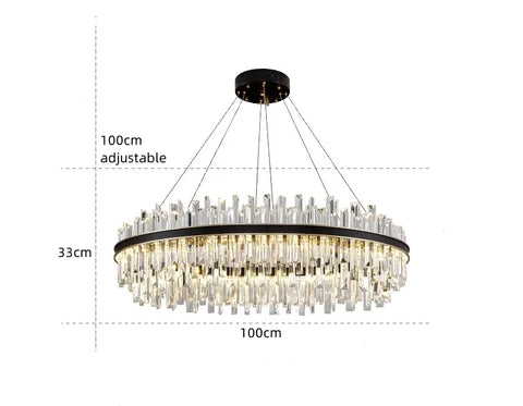 Royal Black Gold Ring Chandelier